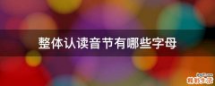 整体认读音节有哪些字母