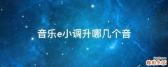 音乐e小调升哪几个音