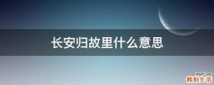 长安归故里什么意思