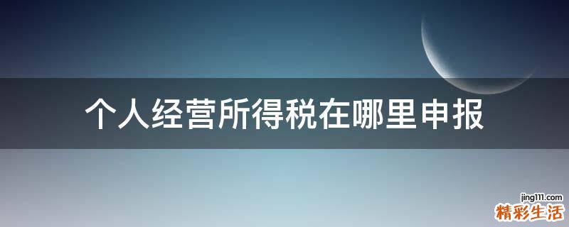个人经营所得税在哪里申报