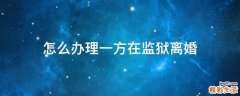 怎么办理一方在监狱离婚