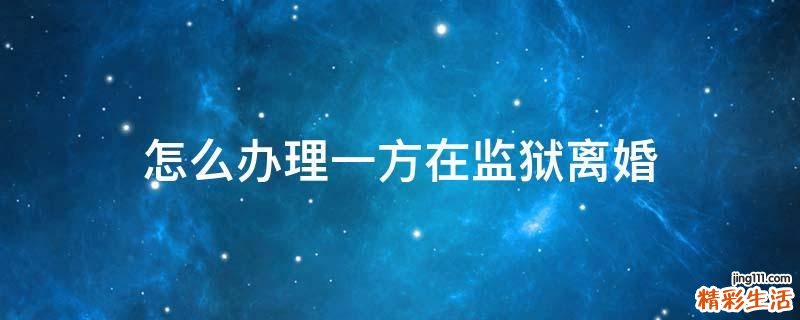 怎么办理一方在监狱离婚