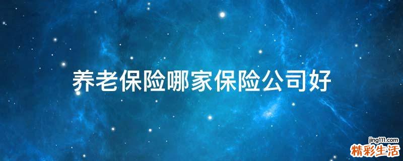 养老保险哪家保险公司好