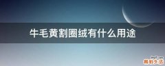 牛毛黄割圈绒有什么用途