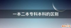 一本二本专科本科的区别