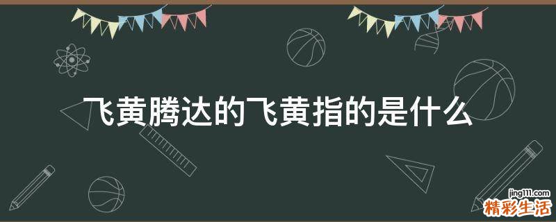 飞黄腾达的飞黄指的是什么