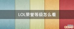 LOL荣誉等级怎么看