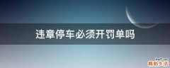 违章停车必须开罚单吗