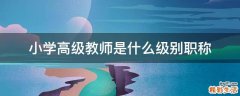 小学高级教师是什么级别职称