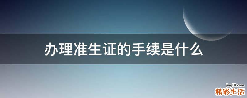 办理准生证的手续是什么