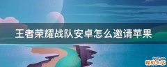 王者荣耀战队安卓怎么邀请苹果