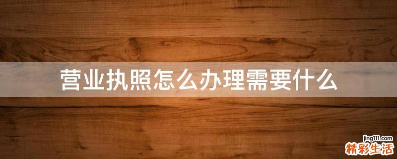 营业执照怎么办理需要什么