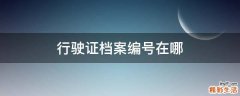 行驶证档案编号在哪