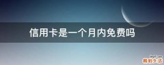 信用卡是一个月内免费吗