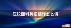 压胶面料英语翻译怎么讲