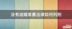 没有结婚家暴法律如何判刑