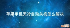 苹果手机天冷自动关机怎么解决