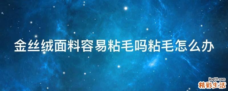 金丝绒面料容易粘毛吗粘毛怎么办