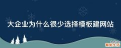 大企业为什么很少选择模板建网站