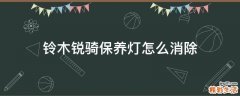 铃木锐骑保养灯怎么消除