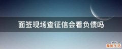 面签现场查征信会看负债吗
