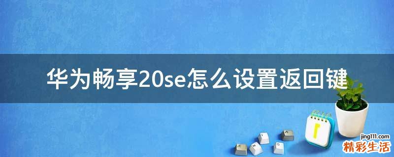 华为畅享20se怎么设置返回键