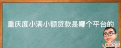 重庆度小满小额贷款是哪个平台的
