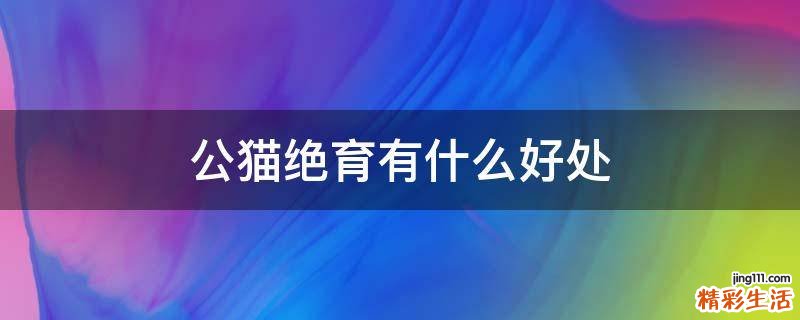 公猫绝育有什么好处
