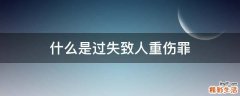 什么是过失致人重伤罪