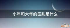 小年和大年的区别是什么