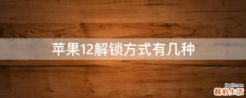 苹果12解锁方式有几种