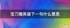 宝刀赠英雄下一句什么意思