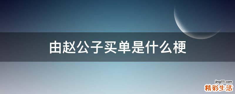 由赵公子买单是什么梗