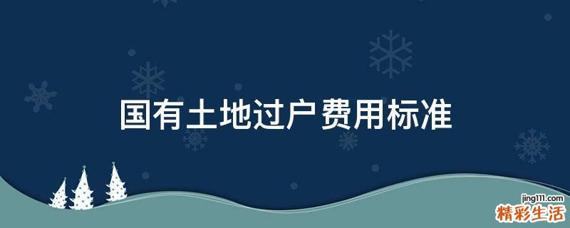 国有土地过户费用标准