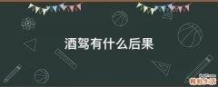 酒驾有什么后果