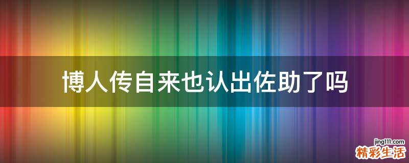 博人传自来也认出佐助了吗