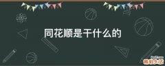 同花顺是干什么的