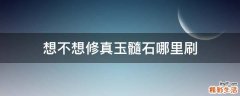 想不想修真玉髓石哪里刷