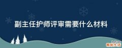 副主任护师评审需要什么材料