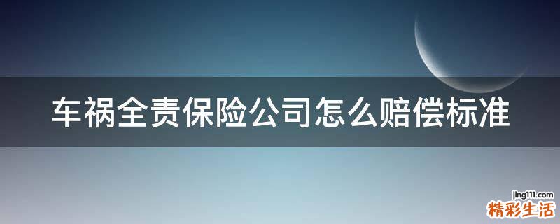 车祸全责保险公司怎么赔偿标准