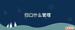 归口什么管理