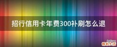 招行信用卡年费300补刷怎么退