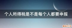 个人所得税是不是每个人都要申报