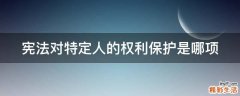宪法对特定人的权利保护是哪项