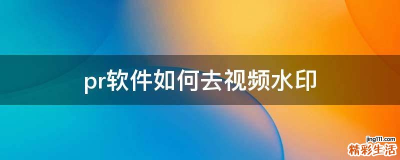pr软件如何去视频水印