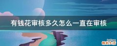 有钱花审核多久怎么一直在审核