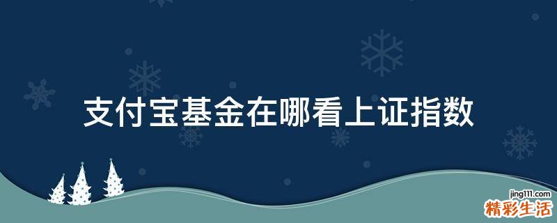 支付宝基金在哪看上证指数