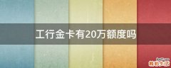 工行金卡有20万额度吗