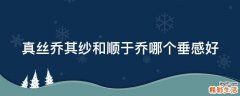 真丝乔其纱和顺于乔哪个垂感好