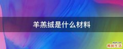 羊羔绒是什么材料